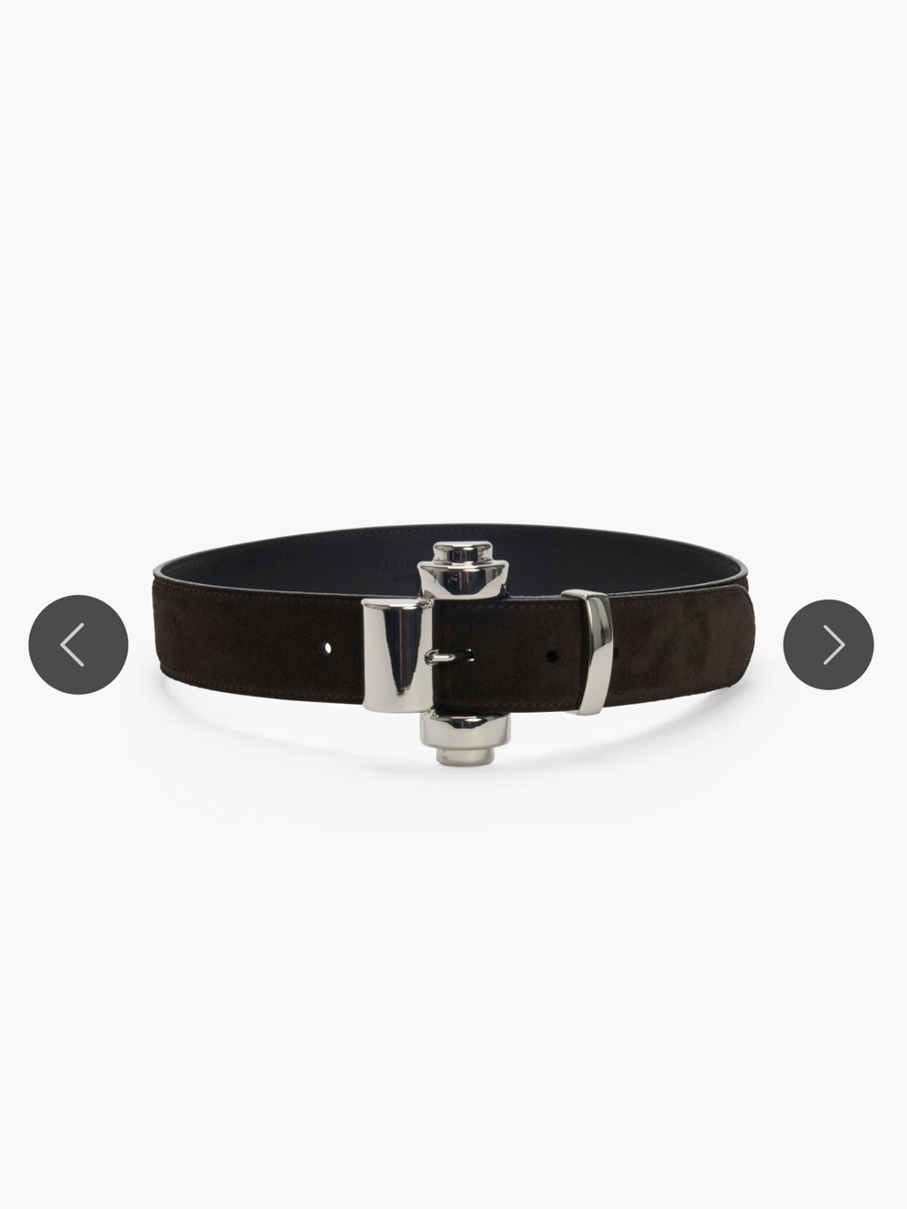 Altuzarra NEW Industrial Dark Brown Suede Belt with Silver-Tone Buckle